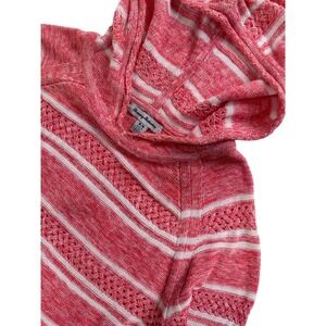 Tommy Bahama Women's Striped Linen Blend Open Knit Sweater Hoodie M Beach Swim